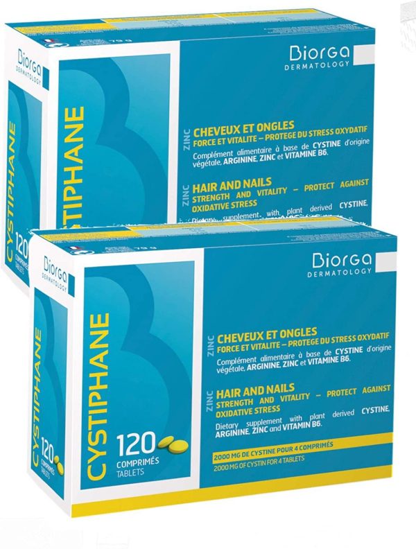 Cystiphane cabello y las uñas - Pack 2 x 120 Tabletas Embalaje Deteriorado For Discount