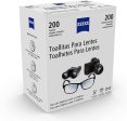 Zeiss Toallitas Limpiadoras para Lentes - Toallitas para Limpiar todo tipo de Lentes, Gafas, Móviles, Pantallas o Cámaras sin Arañazos, Secado Rápido, 200 Packs Individuales Embalaje Deteriorado For Sale