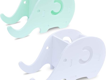 homEdge Soporte teléfono celular de Elephant, juego de 2 Verde + Blanco Supply